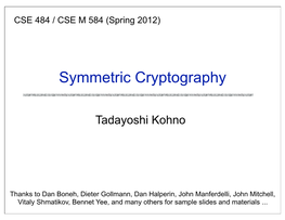 Symmetric Cryptography