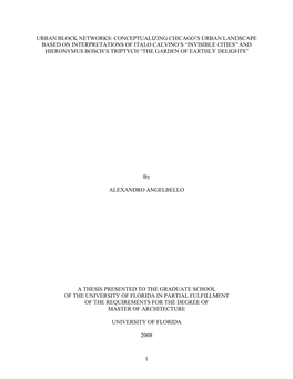 Urban Block Networks: Conceptualizing Chicago's Urban Landscape Based on Interpretations of Italo Calvino's “Invisible Cities”