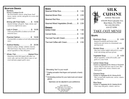 Silk Cuisine Take-Out Menu