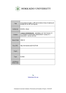 Instructions for Use Title Comparative Anatomy of Male