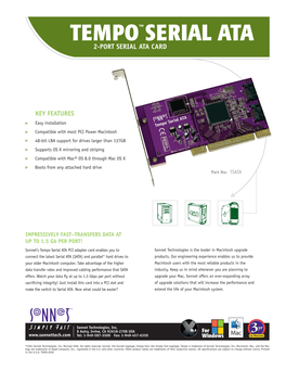 Tempo Serial ATA Data Sheet.Indd