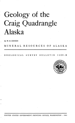 Geology of the Craig Quadrangle Alaska