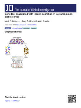 Gene Loci Associated with Insulin Secretion in Islets from Non- Diabetic Mice