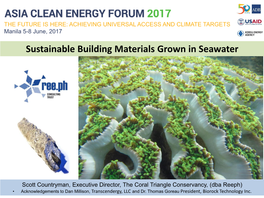 Sustainable Building Materials Grown in Seawater