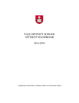 Yale Divinity School Student Handbook 2015-2016