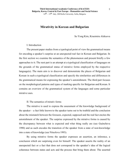 Mirativity in Korean and Bulgarian