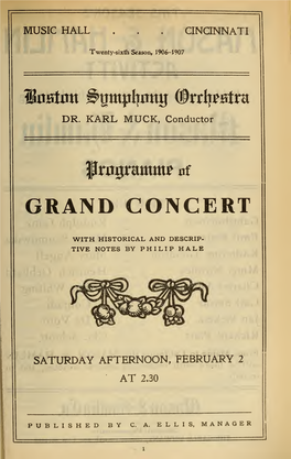 Boston Symphony Orchestra Concert Programs, Season 26,1906