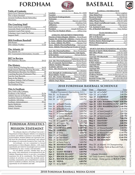 Baseball Fordham Athletic Hall of Famers: 49 Athletic Dept