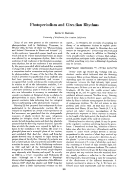 Photoperiodism and Circadian Rhythms