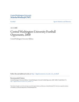 Central Washington University Football Opponents, 2000 Central Washington University Athletics