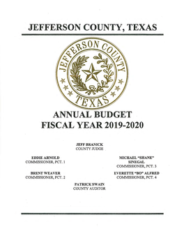Jefferson County, Texas Annual Budget Fiscal Year