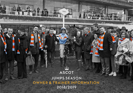 Jumps Season Owner & Trainer Information 2018/2019