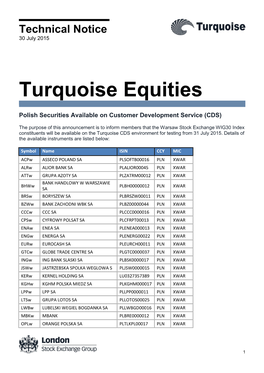 Turquoise Equities