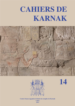 Cahiers De Karnak 14 2013