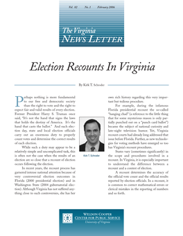 Election Recounts in Virginia