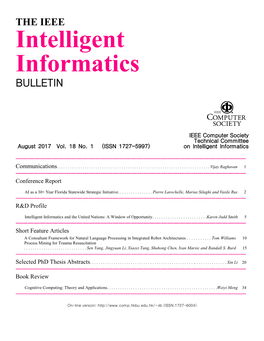 THE IEEE Intelligent Informatics BULLETIN