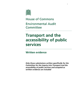 Transport and the Accessibility of Public Services