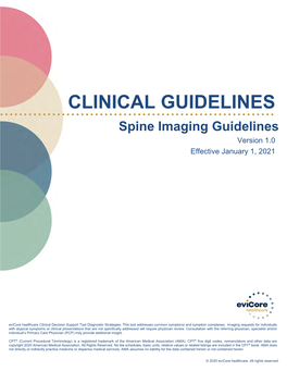 Evicore Spine Imaging Guidelines