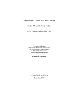 Stories by a Sioux Teacher Evelyn Alexandria Good Striker