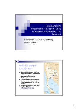 Environmental Sustainable Transport (EST) in Nakhon Ratchasima City Thailand