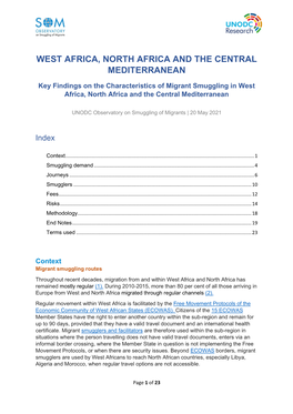 West Africa, North Africa and the Central Mediterranean