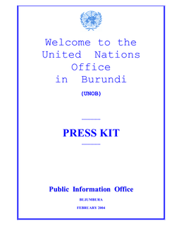 Welcome to the United Nations Office in Burundi(ONUB)-Press