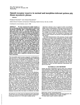 Opioid Receptor Reserve in Normal and Morphine-Tolerant Guinea Pig Ileum