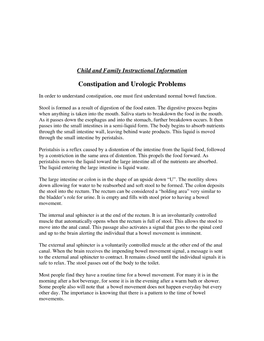 Constipation and Urologic Problems