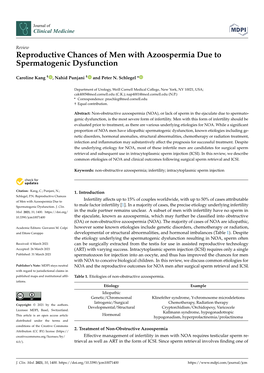 Reproductive Chances of Men with Azoospermia Due to Spermatogenic Dysfunction