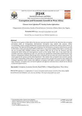 Corruption and Economic Growth in West Africa