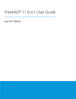 Freenas® 11.0-U1 User Guide