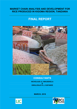 Rice Market Chain Analysis in Kigoma, March 2018