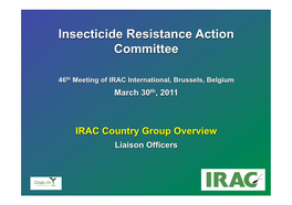 46Th Meeting of IRAC International, Brussels, Belgium March 30Th, 2011