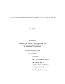 Photoaffinity Labeling Strategies Using Purine Nucleic Acid Bases