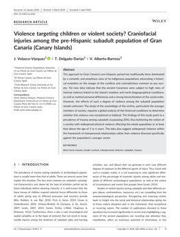 Craniofacial Injuries Among the Pre-Hispanic Subadult Population Of