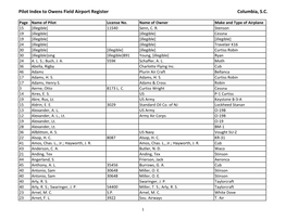 Pilot Index to Owens Field Airport Register Columbia, S.C