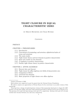 Tight Closure in Equal Characteristic Zero