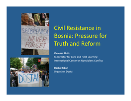 Civil Resistance in Bosnia: Pressure for Truth and Reform