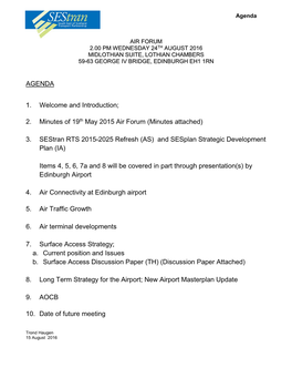 2. Minutes of 19Th May 2015 Air Forum (Minutes Attached)
