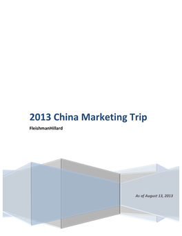 2013 China Marketing Trip Fleishmanhillard