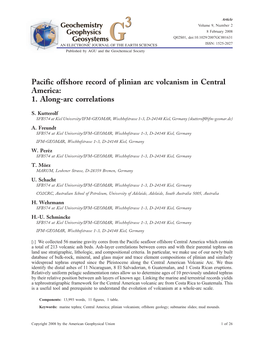 Pacific Offshore Record of Plinian Arc Volcanism in Central America: 1