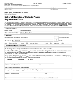 NPS Form 10 900___OMB