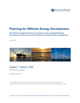 Planning for Offshore Energy Development