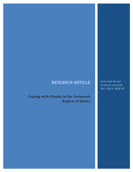 RESEARCH ARTICLE Arts and Social Sciences Journal, Vol