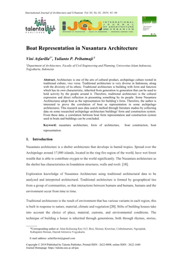 Boat Representation in Nusantara Architecture