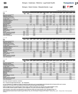 Castenaso - Medicina - Lugo/Castel Guelfo 206 Bologna - Sesto Imolese - Massalombarda - Lugo