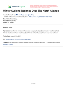 Winter Cyclone Regimes Over the North Atlantic