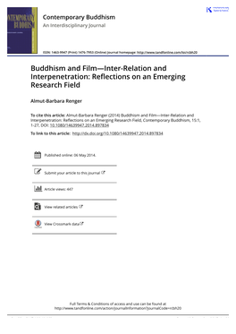 Buddhism and Film—Inter-Relation and Interpenetration: Reflections on an Emerging Research Field