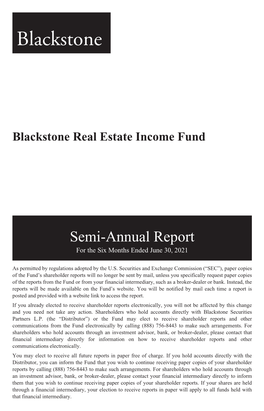 Blackstone Real Estate Income Fund