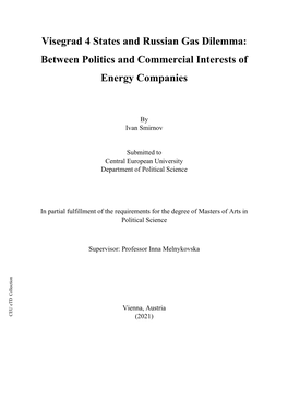 Visegrad 4 States and Russian Gas Dilemma: Between Politics and Commercial Interests of Energy Companies